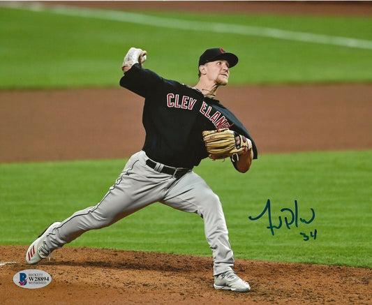 Zach Plesac signed Cleveland Indians 8x10 photo #11 Beckett Witnessed