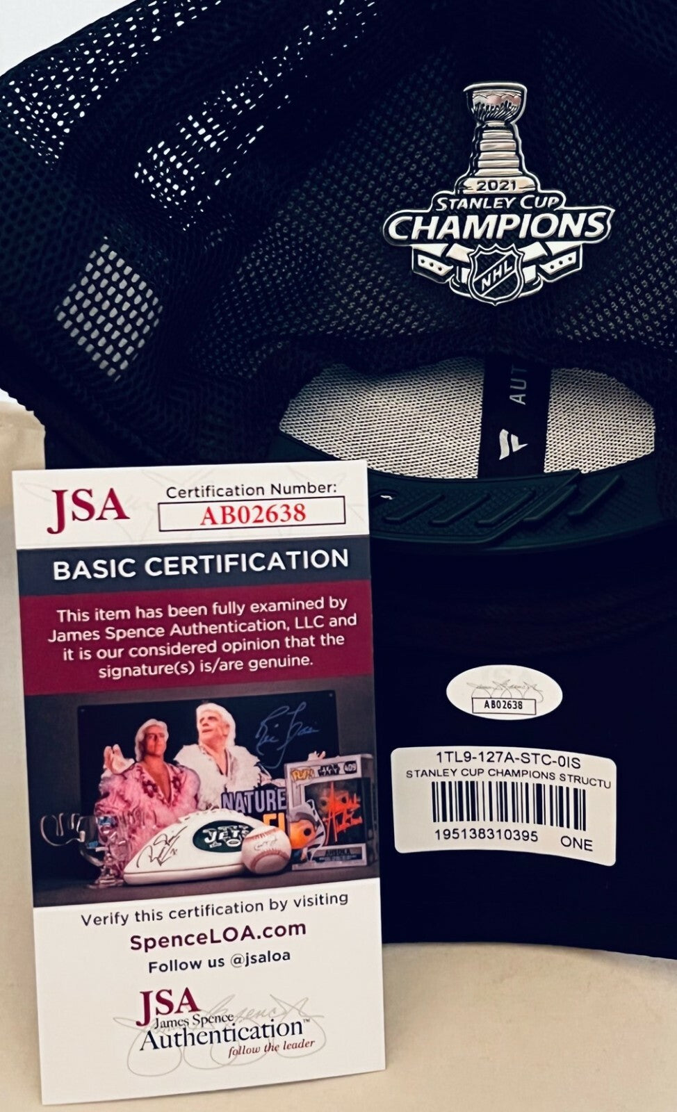 Tyler Johnson signed Tampa Bay Lightning 2021 Stanley Cup Champs Hat JSA