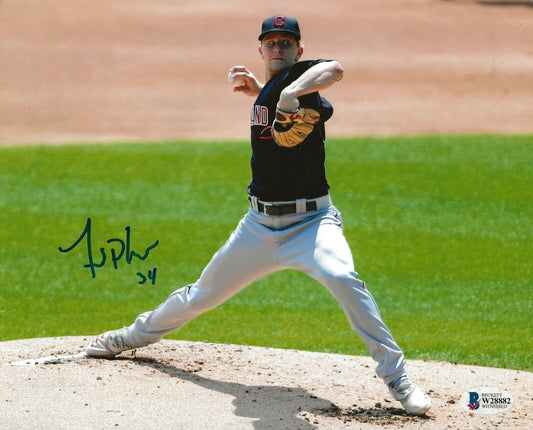 Zach Plesac signed Cleveland Indians 8x10 photo #12 Beckett Witnessed