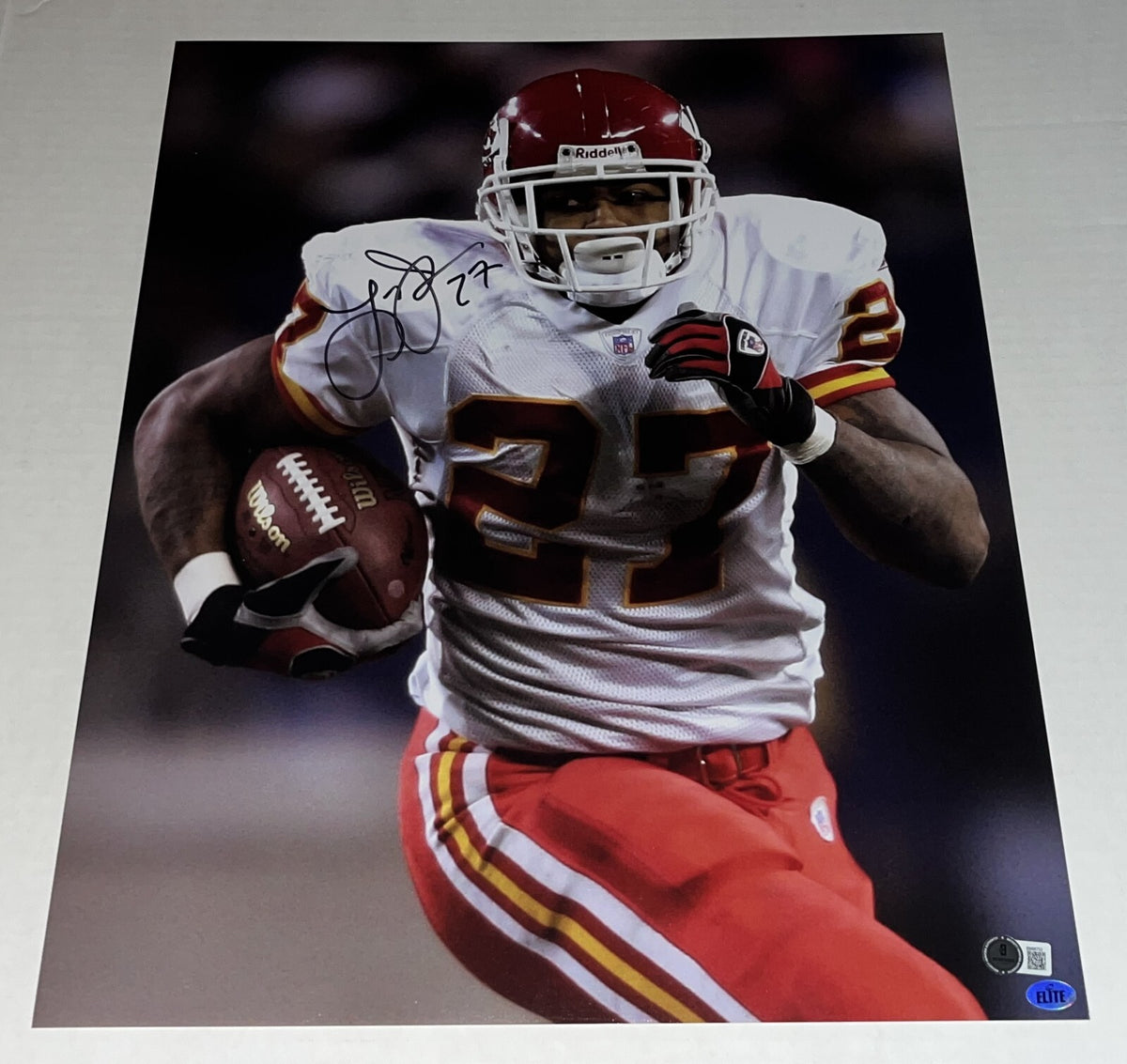 Larry Johnson signed Kansas City Chiefs 16x20 photo autographed Beckett COA