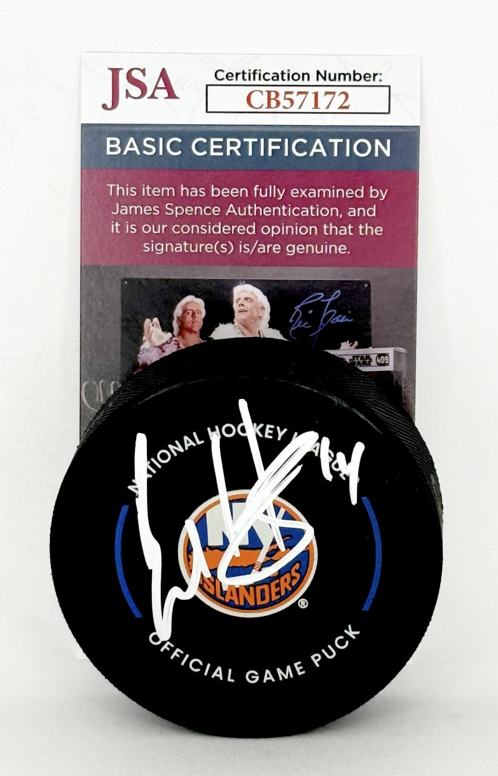 Bo Horvat signed New York Islanders Official Game Puck autographed JSA COA