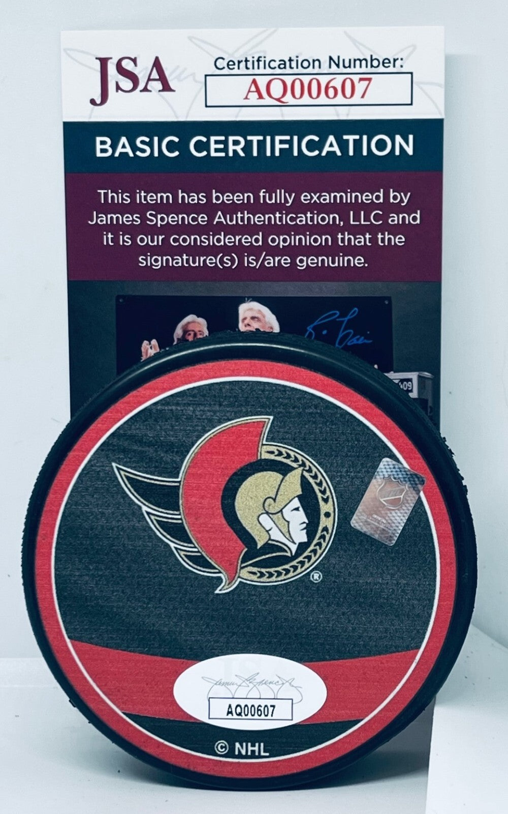 Thomas Chabot signed Ottawa Senators Reverse Retro Puck autographed JSA