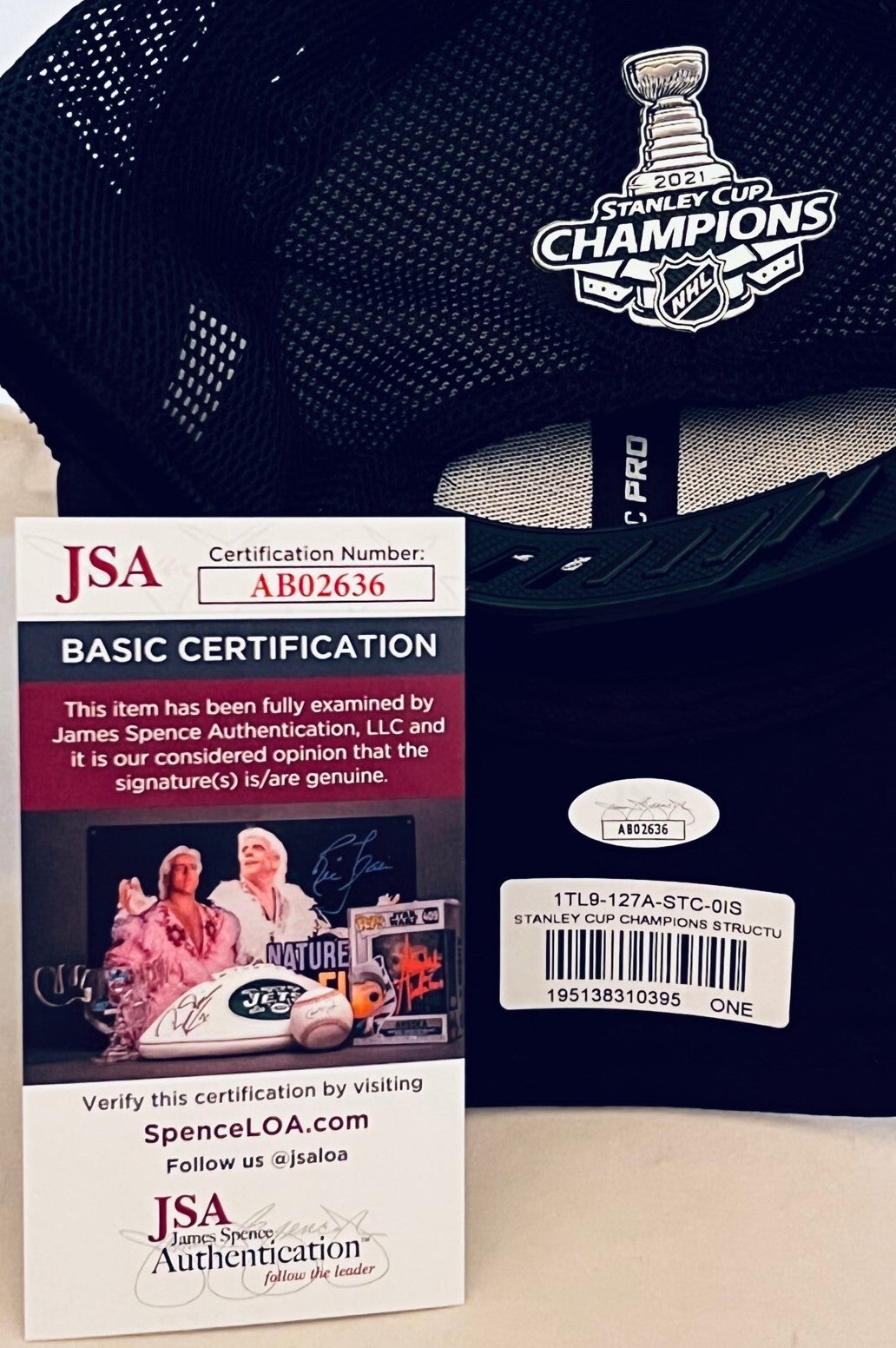 Tyler Johnson signed Tampa Bay Lightning 2021 Stanley Cup Champs Hat W/ Insc JSA