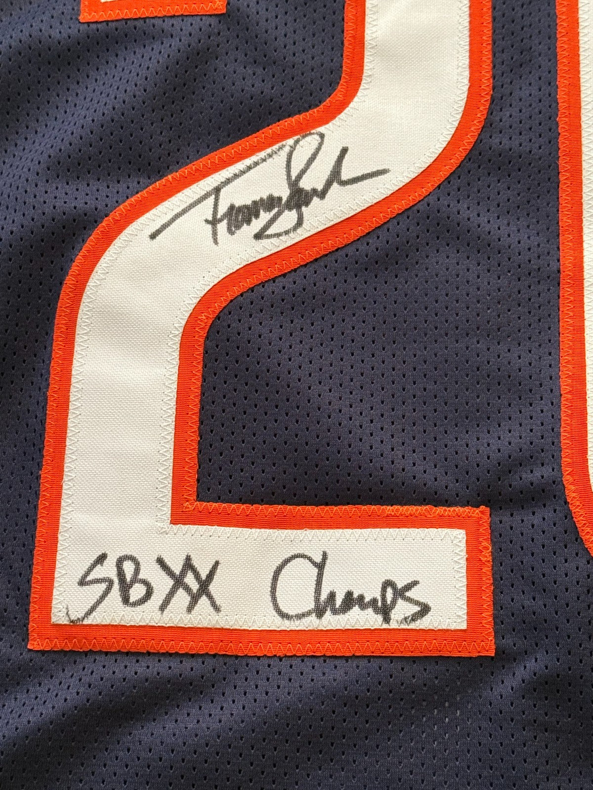 Thomas Sanders Chicago Bears signed Custom jersey + Inscrip Beckett Witnessed