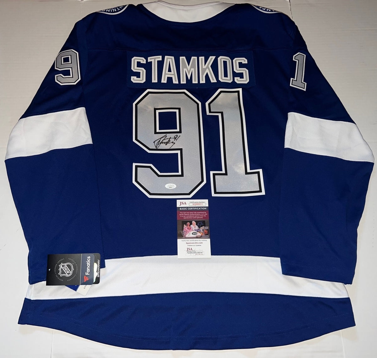 Steven Stamkos signed Tampa Bay Lightning Licensed jersey autographed JSA