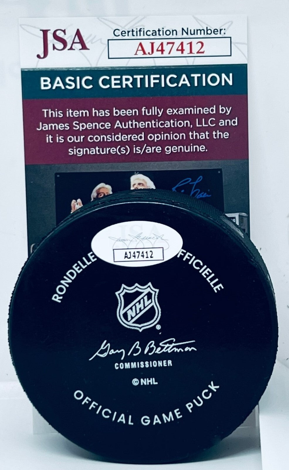 Jordan Eberle signed Seattle Kraken Official Game Puck autographed JSA
