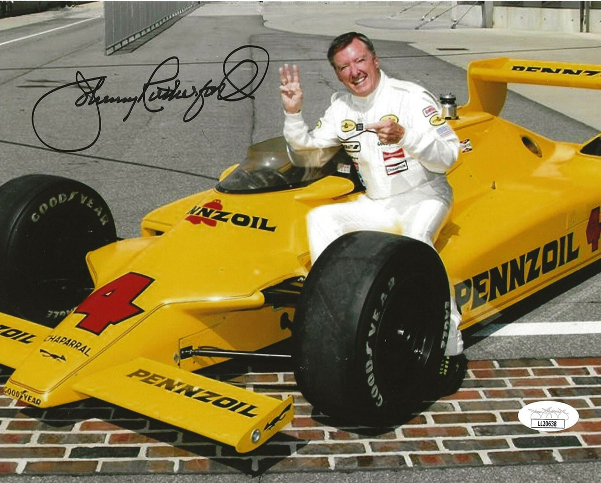 Johnny Rutherford Indy 500 Winner signed Racing 8x10 photo Lone Star JR 4 JSA