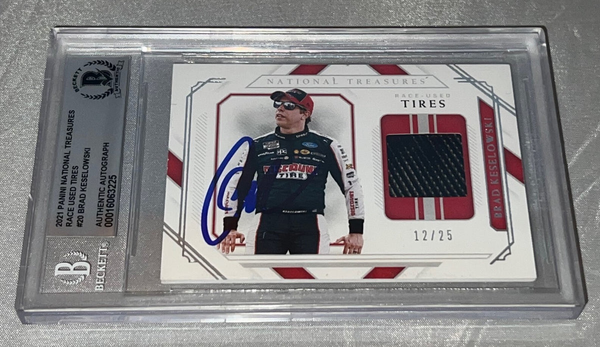 Brad Keselowski signed 2021 Panini National Treasures Race Used Tires #20 Card