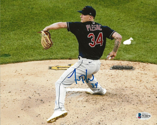 Zach Plesac signed Cleveland Indians 8x10 photo #6 Beckett Witnessed