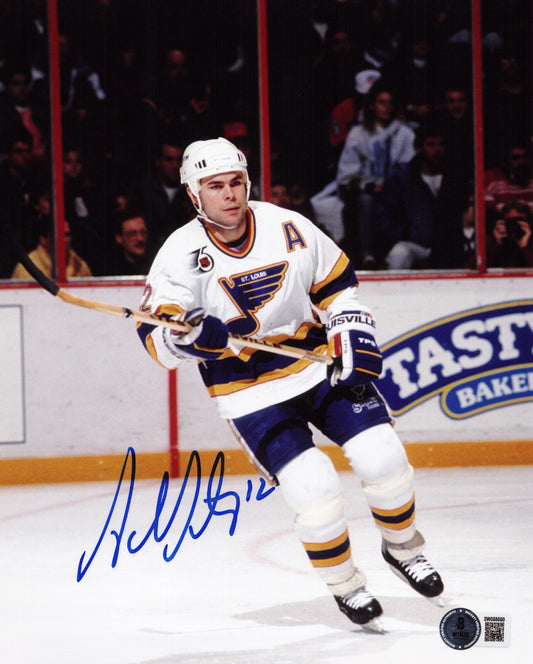 Adam Oates signed St. Louis Blues 8x10 photo autographed Beckett Witnessed