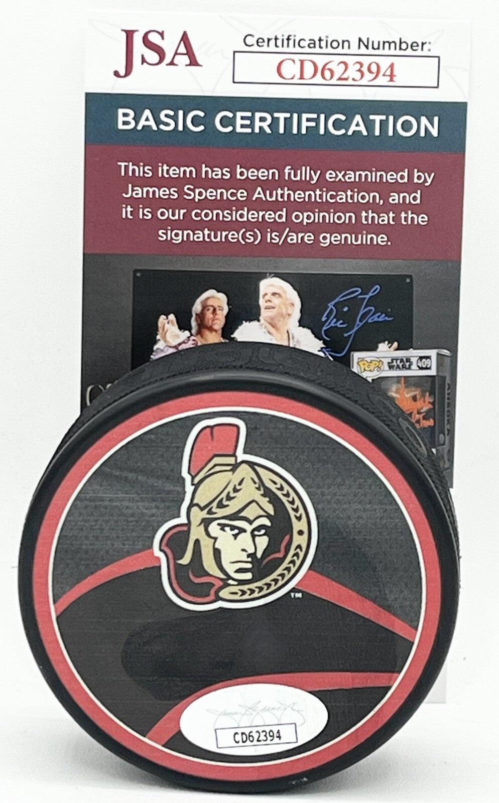 Daniel Alfredsson signed Ottawa Senators Reverse Retro Puck autographed #2 JSA