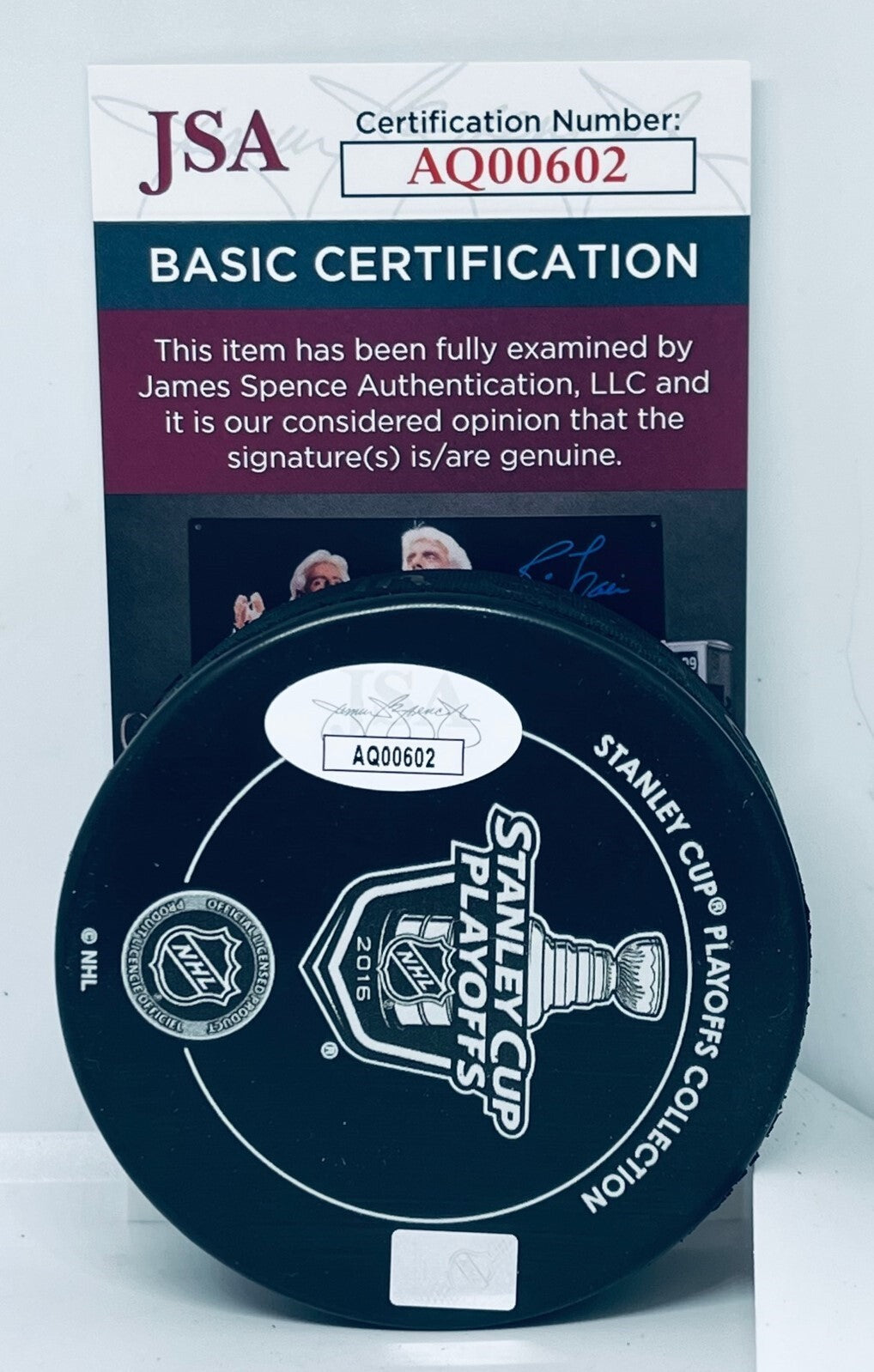 Mike Sullivan signed Pittsburgh Penguins 2016 Stanley Cup Champs Puck JSA