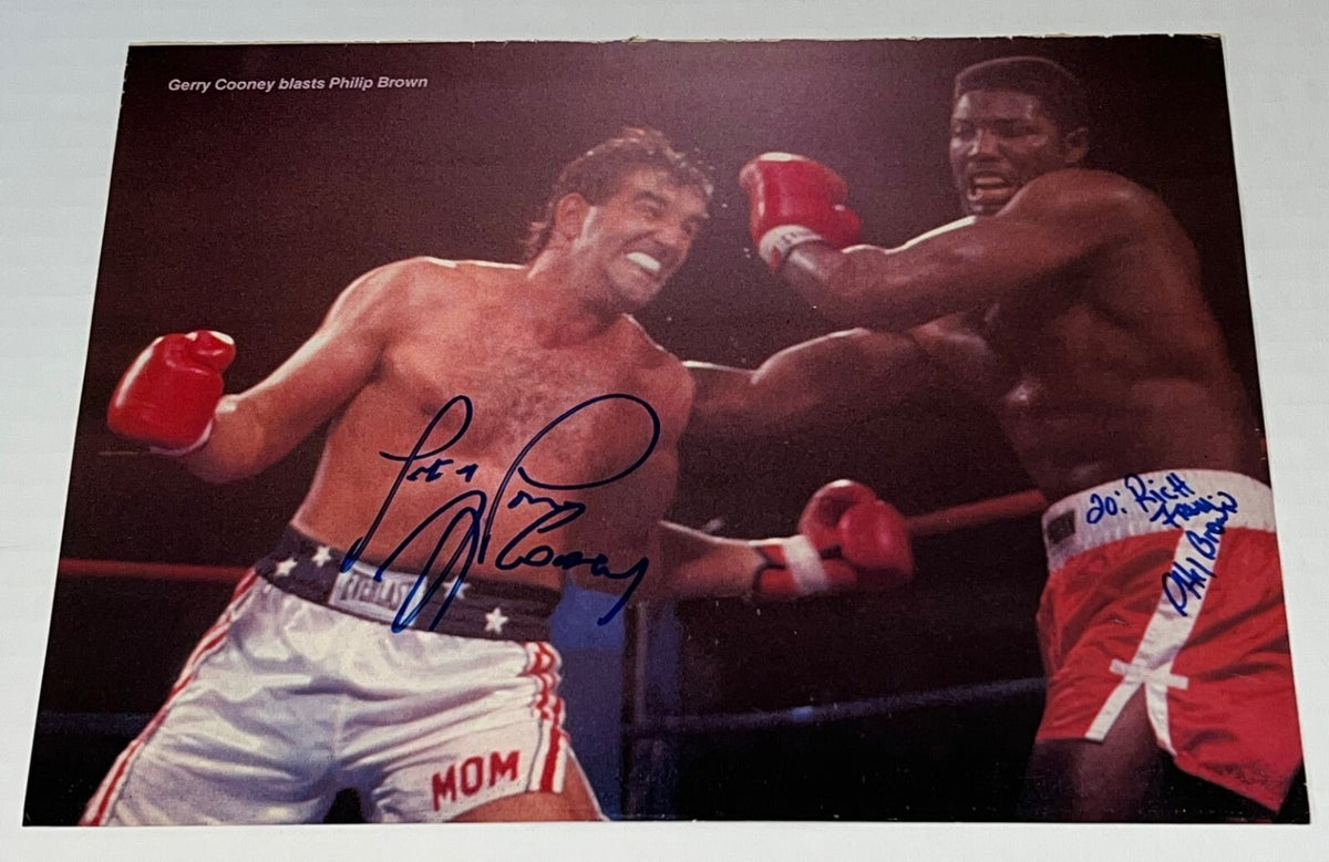Gerry Cooney & Philipp Brown signed Boxing Magazine Page autographed 