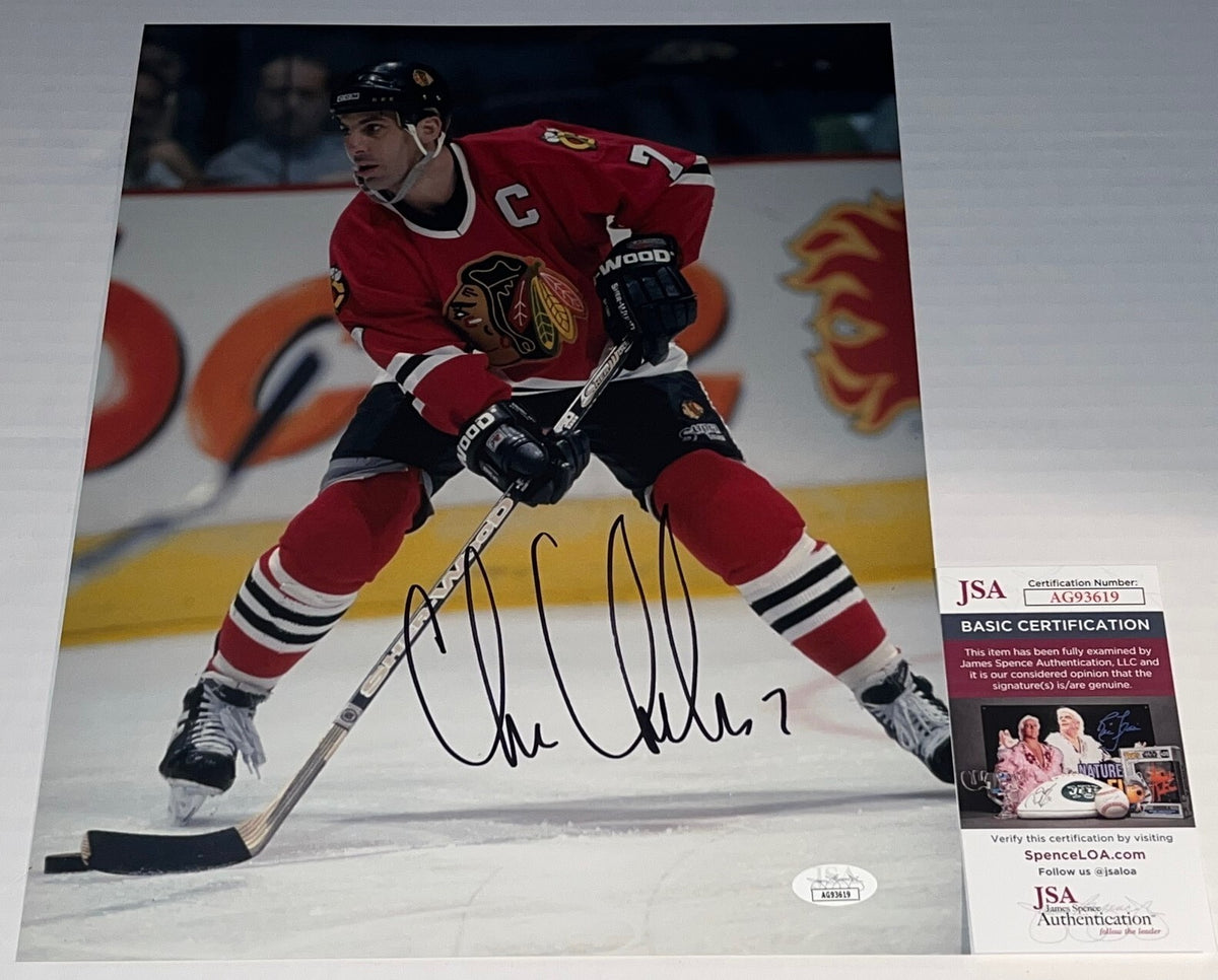 Chris Chelios signed Chicago Blackhawks 11x14 photo autographed JSA