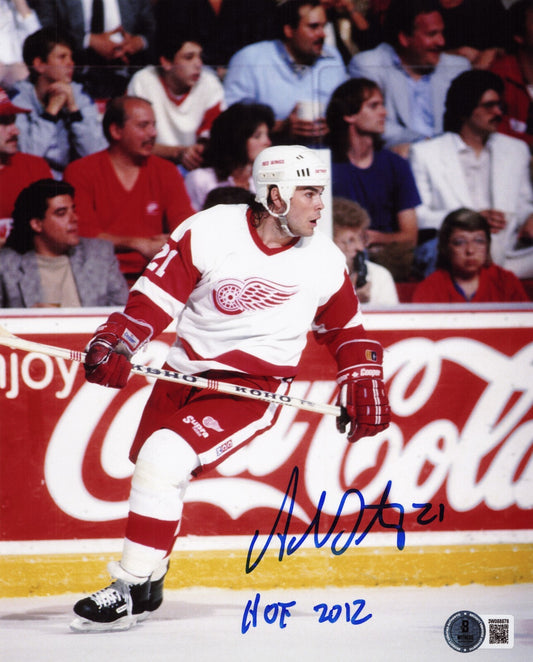 Adam Oates signed Detroit Red Wings 8x10 photo W/ HOF #2 Beckett Witnessed