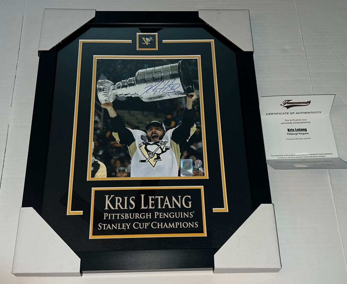 Kris Letang Pittsburgh Penguins signed Framed Stanley Cup 8x10 photo Frameworth
