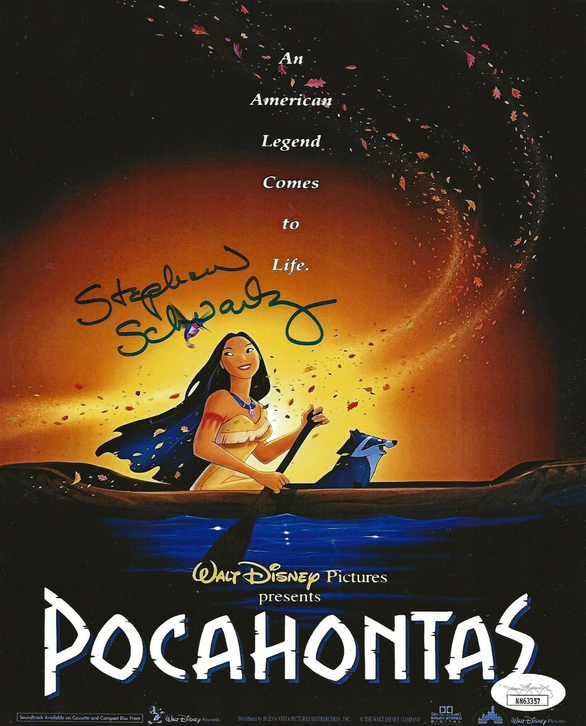 Stephen Schwartz Composer signed Pocahontas 8x10 photo autographed JSA