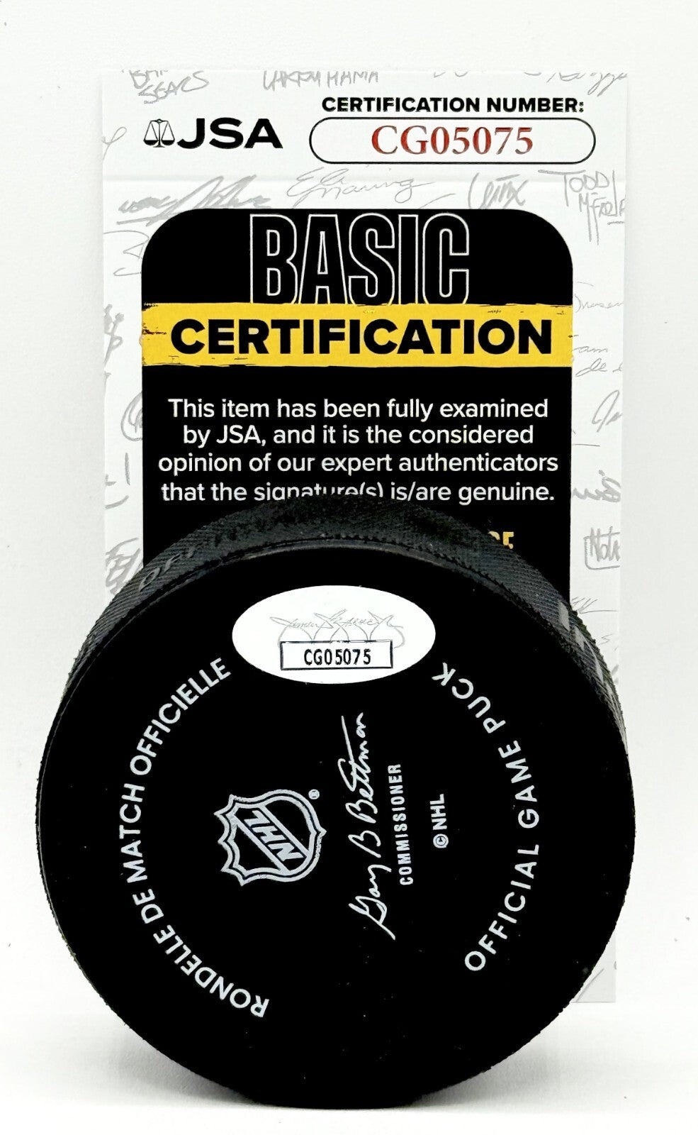 Adam Larsson signed Seattle Kraken Official Game Puck autographed JSA COA