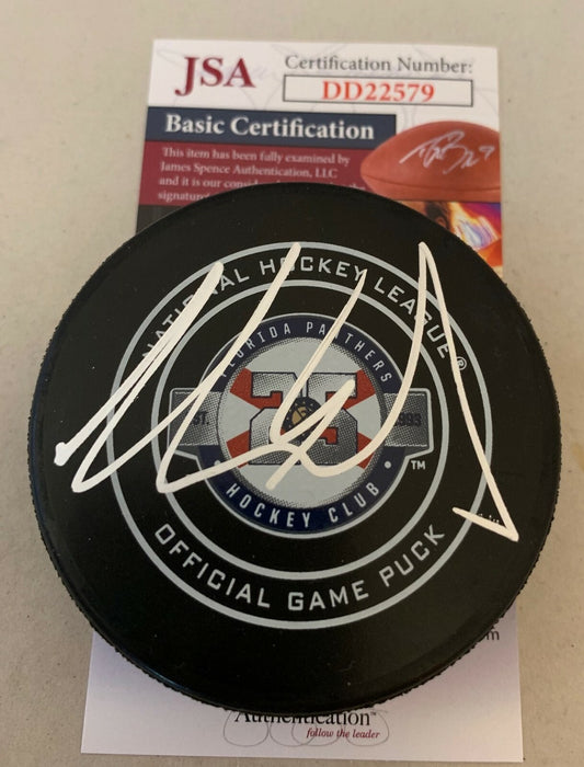 Aaron Ekblad signed Florida Panthers 25th Anniversary Official Game Puck JSA