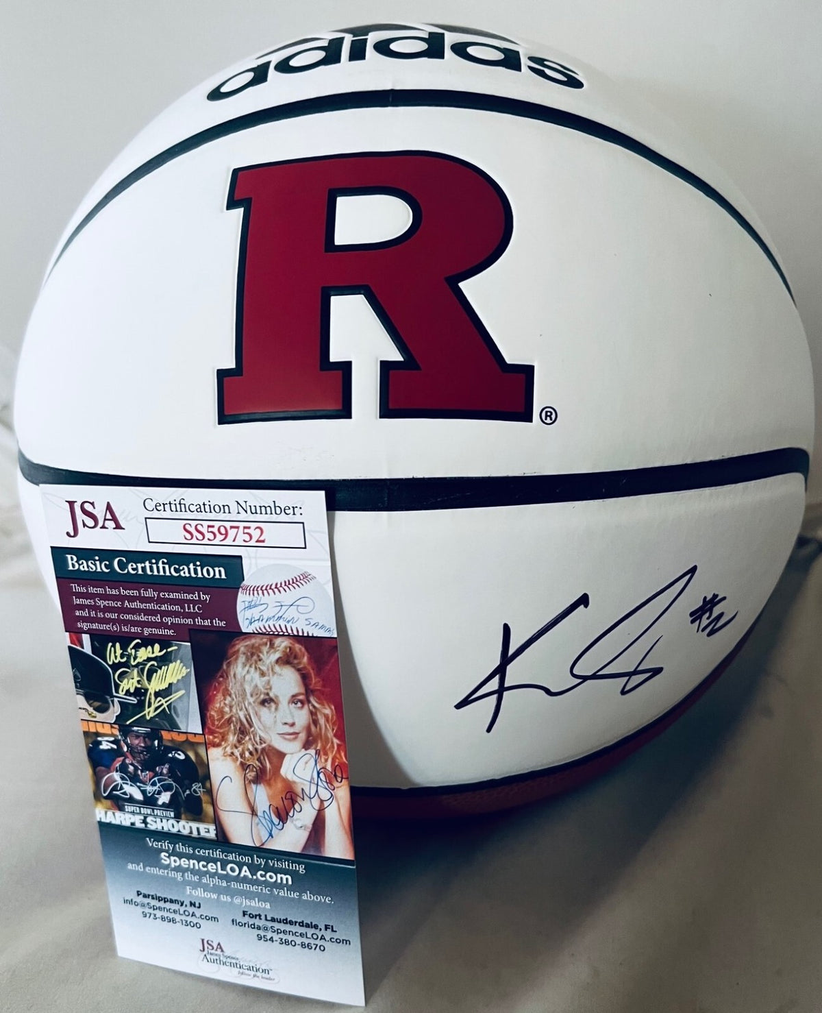 Kahleah Copper Sky signed Rutgers Scarlet Knights Logo Basketball Ball JSA