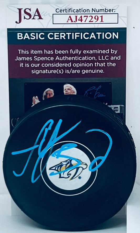 Yaroslav Askarov signed Nashville Predators Puck autographed JSA