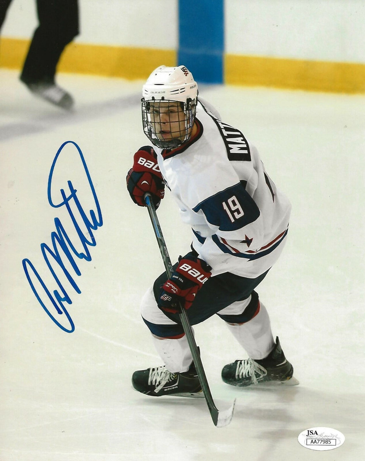Auston Matthews Toronto Maple Leafs signed Team USA 8x10 photo autographed JSA