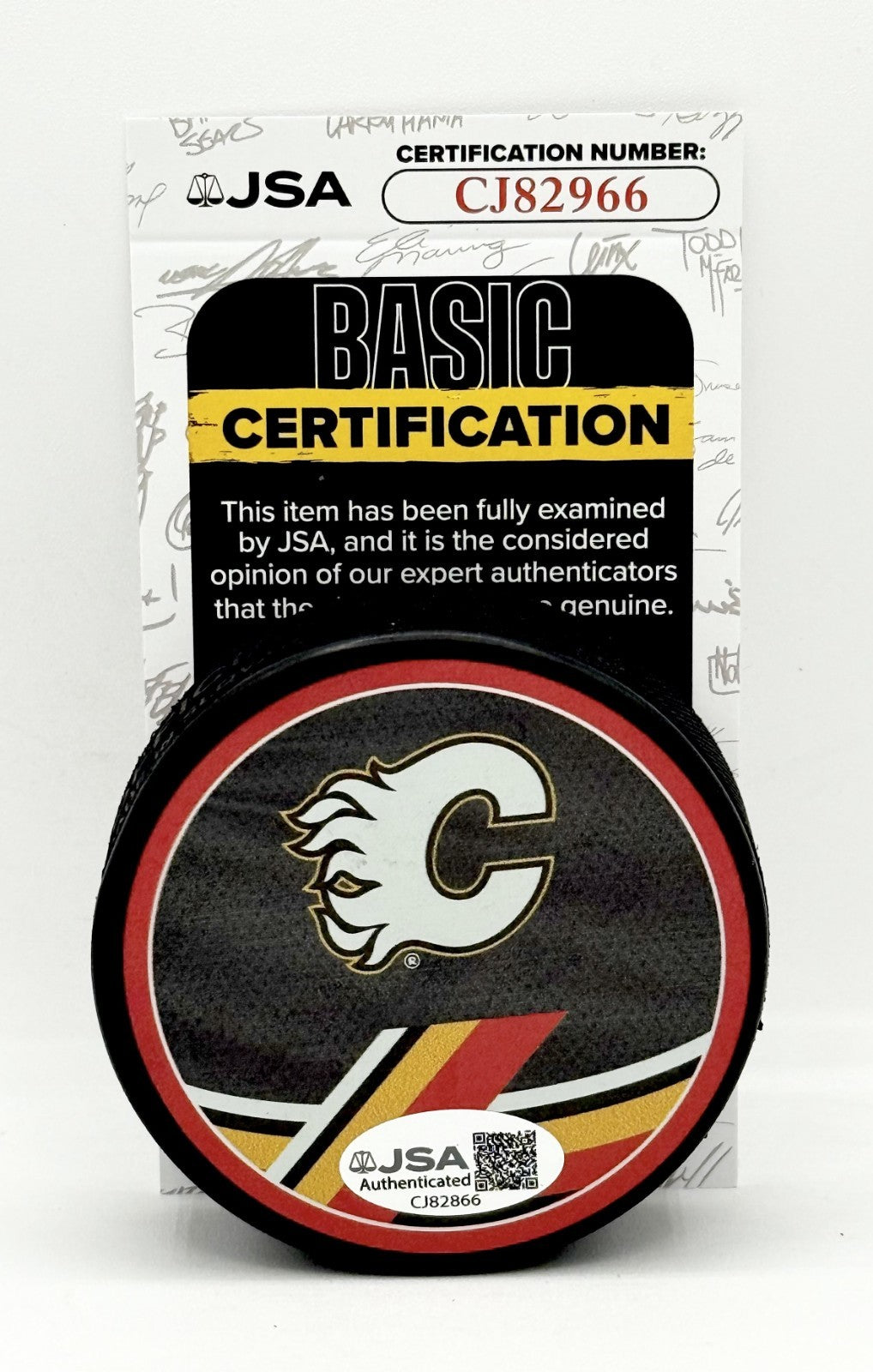 Dustin Wolf signed Calgary Flames Reverse Retro Puck autographed JSA