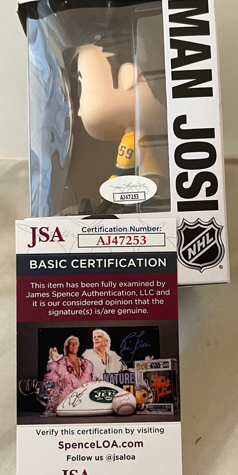Roman Josi Nashville Predators signed #78 Funko Pop autographed JSA