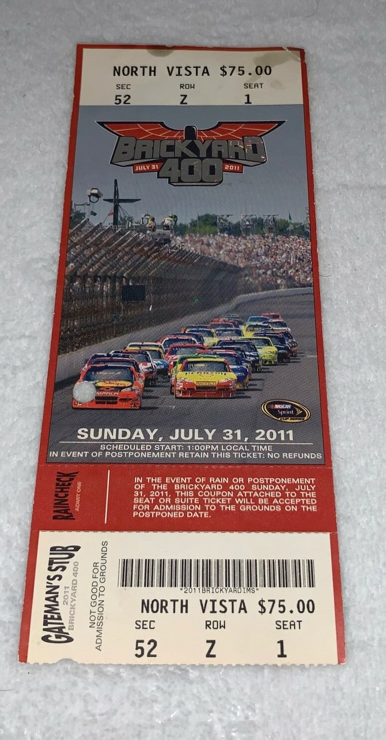 2011 Brickyard 400 NASCAR Sprint Cup Series Ticket Indianapolis Motor Speedway