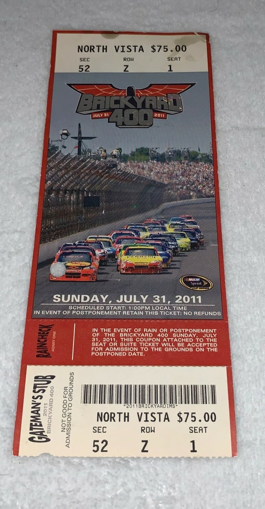 2011 Brickyard 400 NASCAR Sprint Cup Series Ticket Indianapolis Motor Speedway