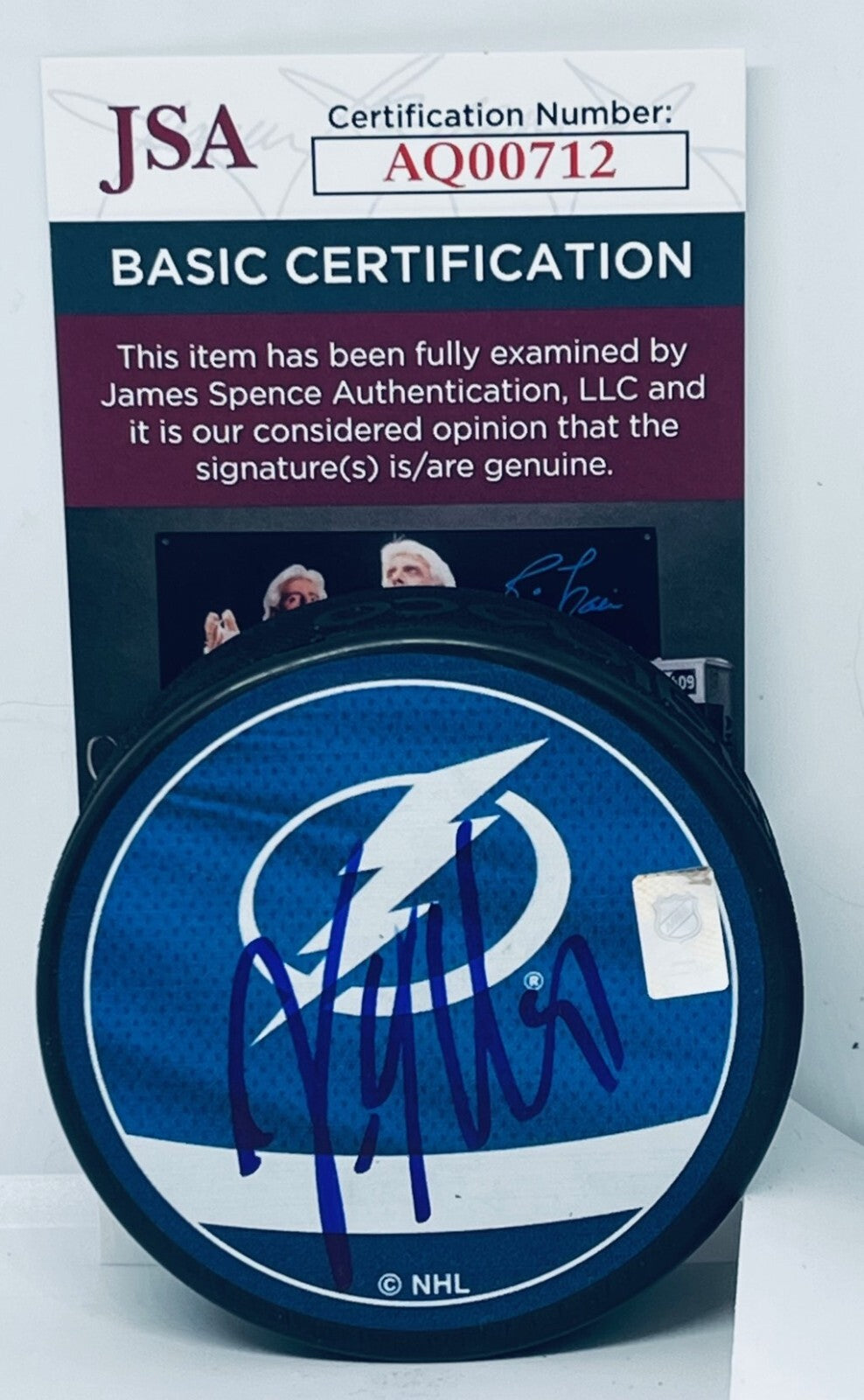Vincent Lecavalier signed Tampa Bay Lightning Reverse Retro Puck autographed JSA