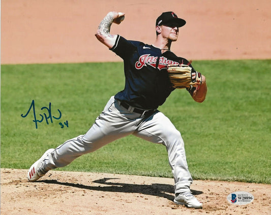 Zach Plesac signed Cleveland Indians 8x10 photo #10 Beckett Witnessed