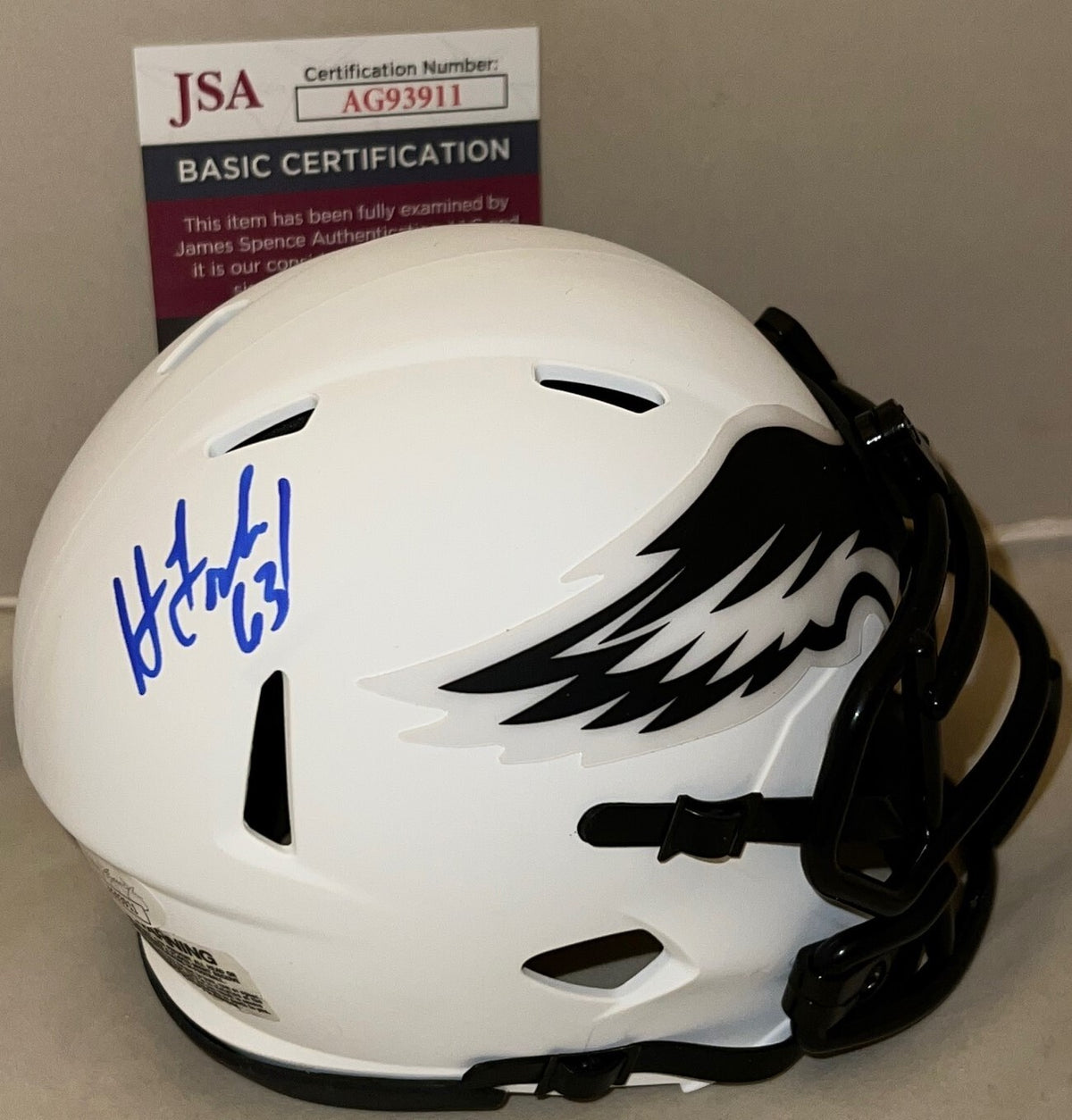 Hank Fraley signed Philadelphia Eagles Lunar Eclipse mini helmet autographed JSA