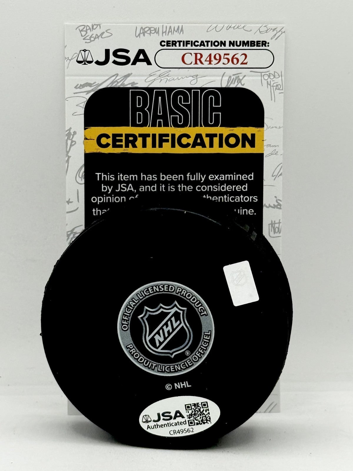 Randy Hillier signed Pittsburgh Penguins 50th Anniversary Logo Puck JSA