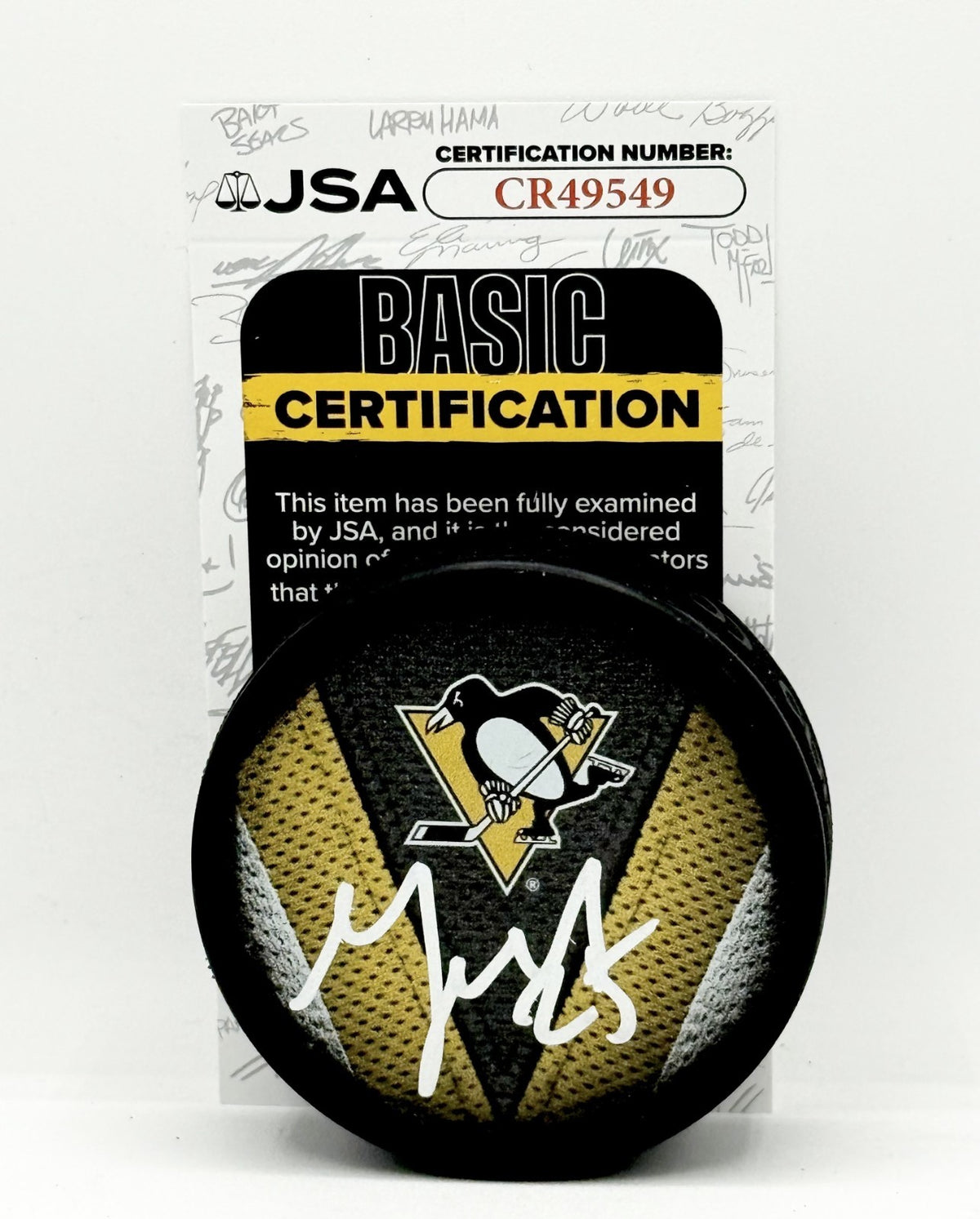 Maxime Talbot signed Pittsburgh Penguins Puck autographed JSA