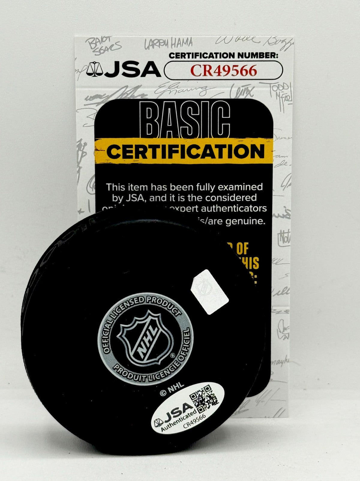 Pierre Larouche signed Pittsburgh Penguins 50th Anniversary Logo Puck JSA