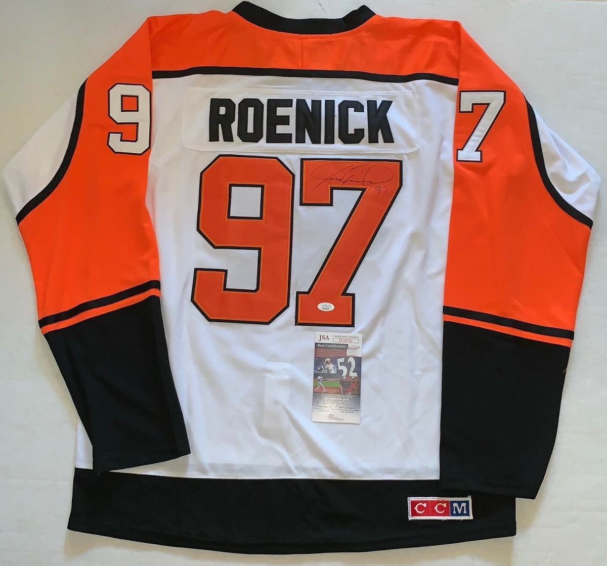 Jeremy Roenick signed White Philadelphia Flyers jersey autographed JSA