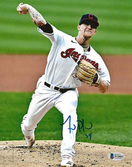 Zach Plesac signed Cleveland Indians 8x10 photo #3 Beckett Witnessed