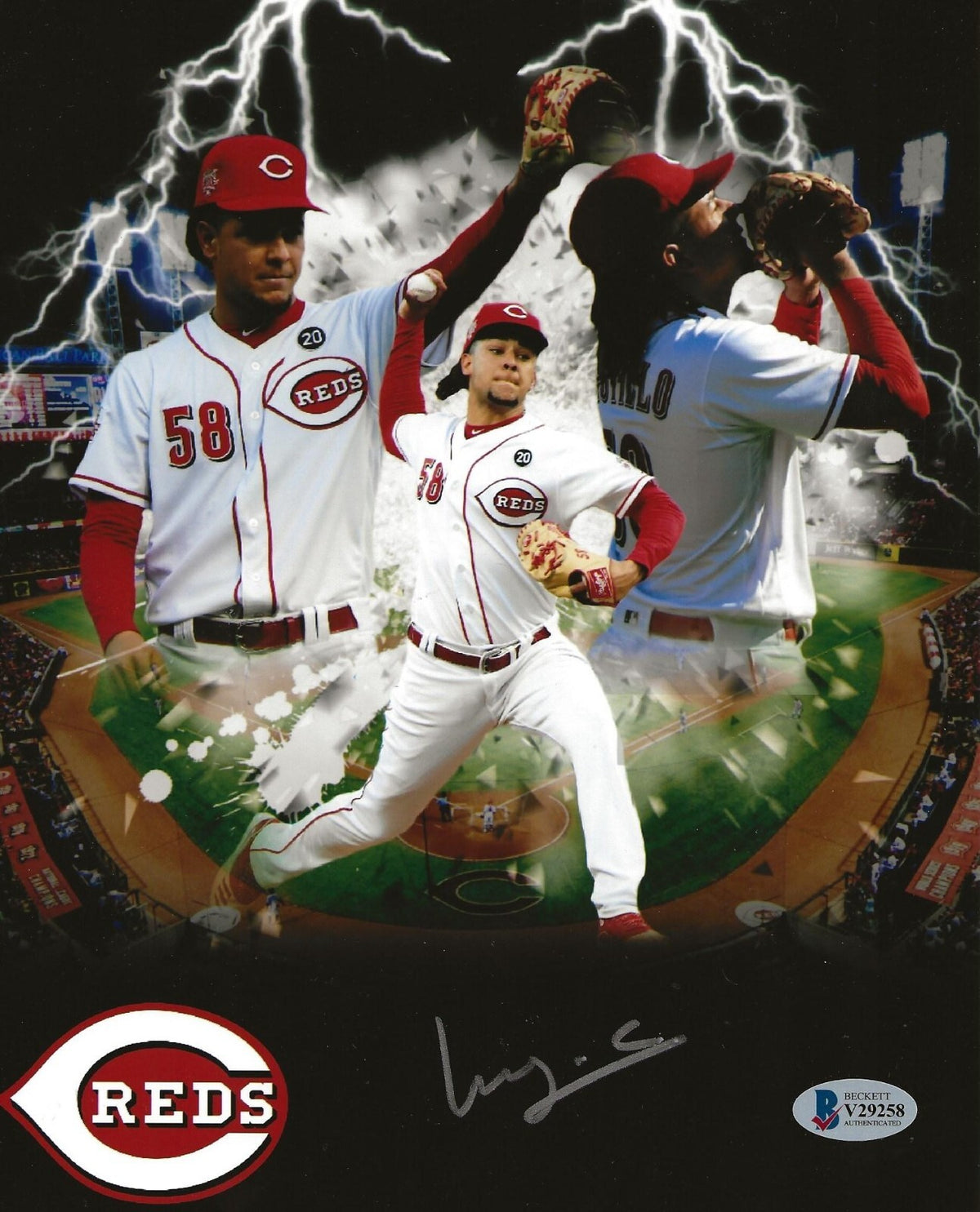 Luis Castillo signed Cincinnati Reds 8x10 photo autographed BAS Beckett