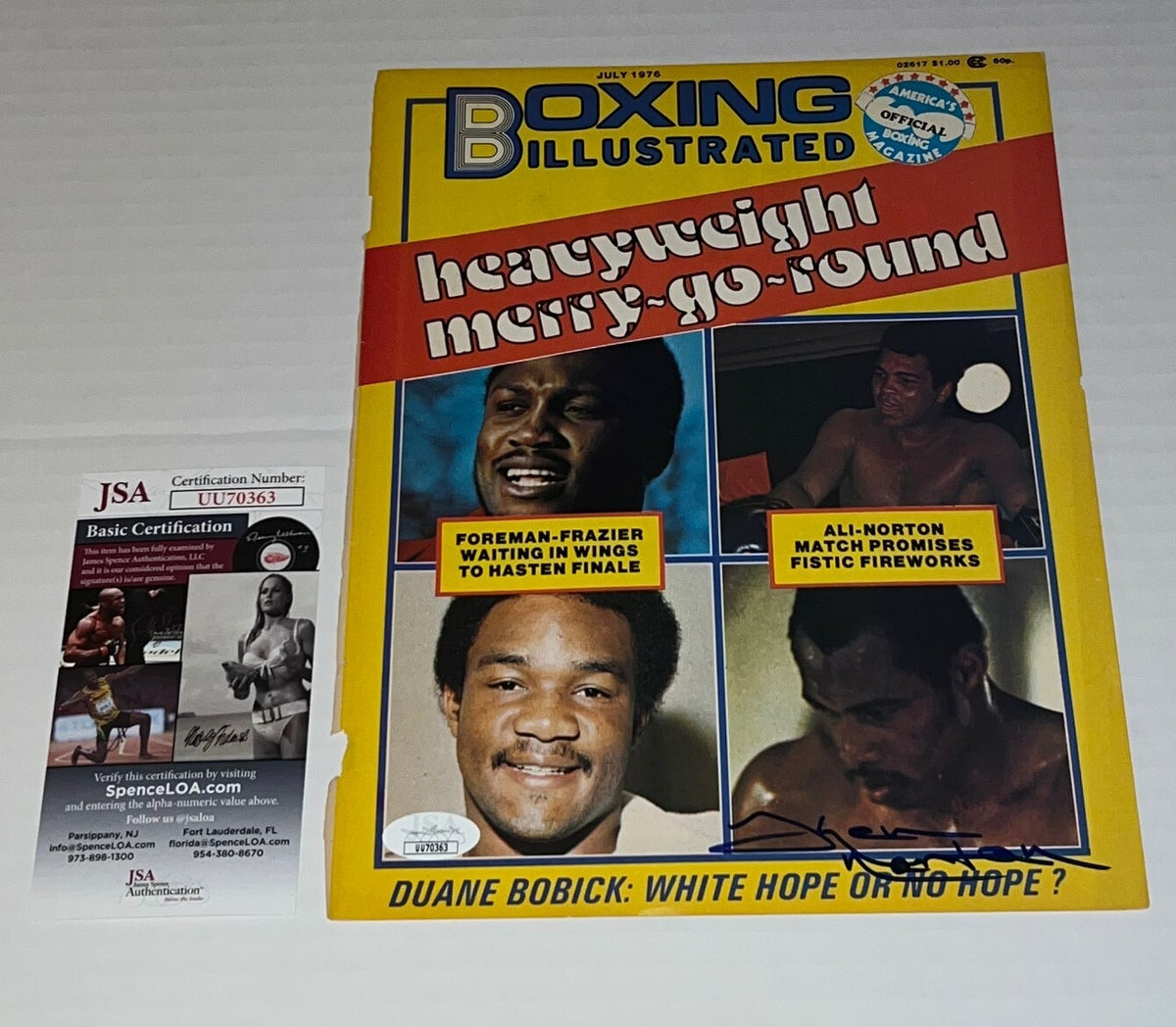 Ken Norton signed Boxing Magazine Page Heavyweight Champ autographed JSA