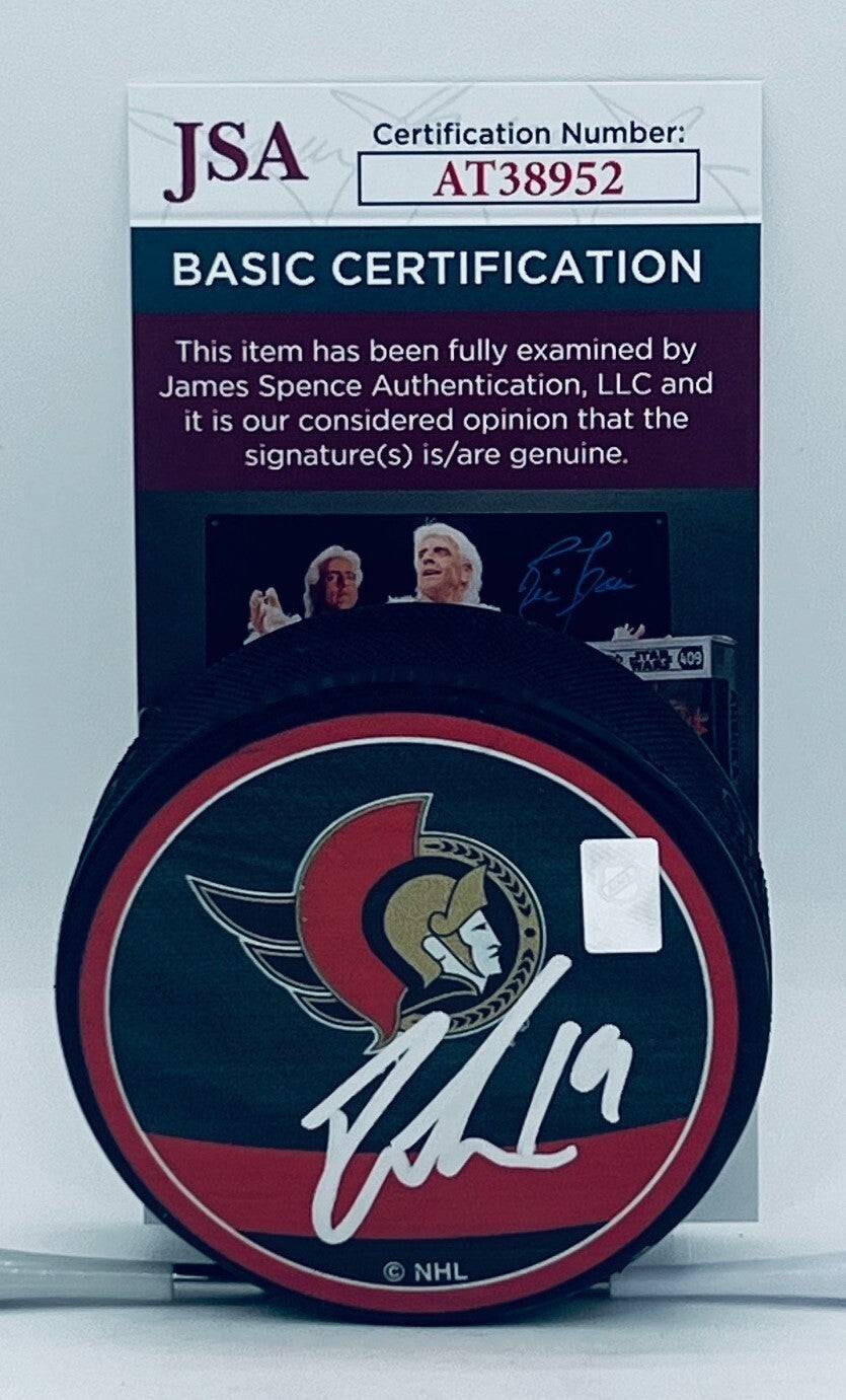 Drake Batherson signed Ottawa Senators Reverse Retro Puck autographed JSA