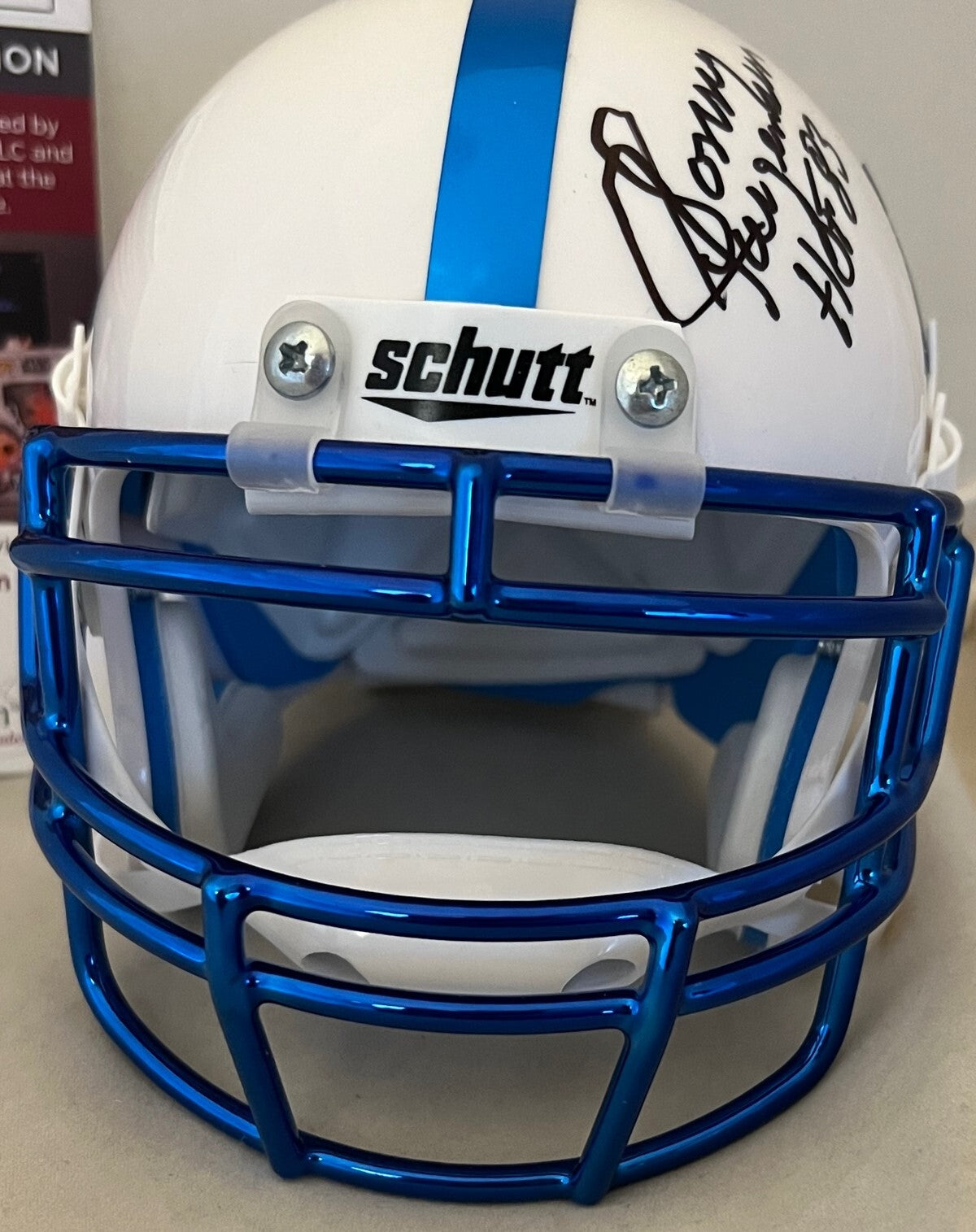 Sonny Jurgensen signed Duke Blue Devils mini helmet W/ Chrome Facemask JSA
