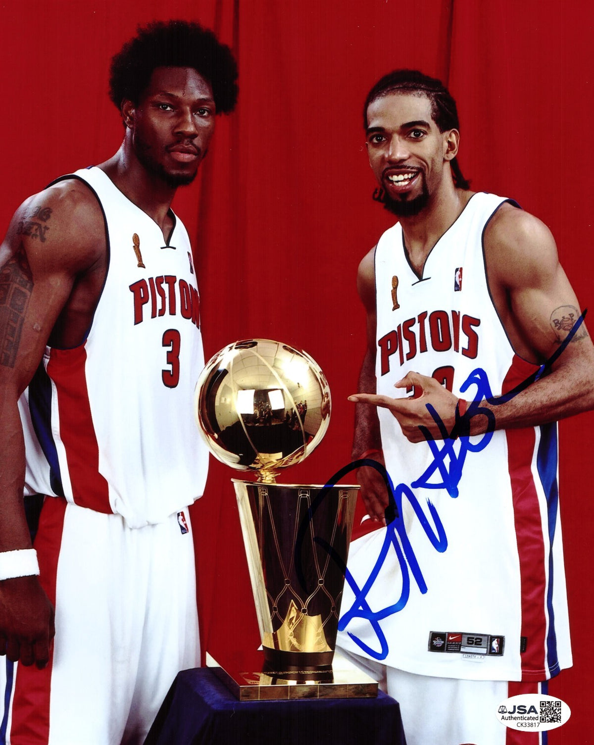 Richard Hamilton signed Detroit Pistons 8x10 photo autographed Rip JSA
