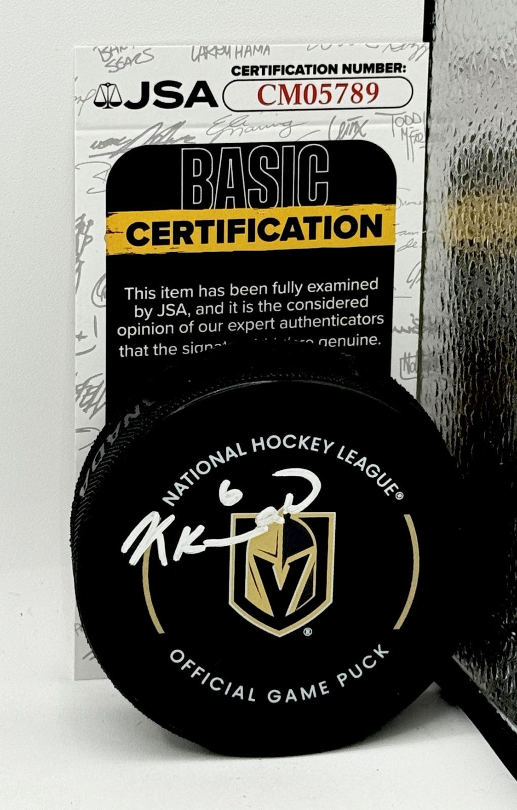 Kaedan Korczak signed Vegas Golden Knights Game Puck autographed JSA COA