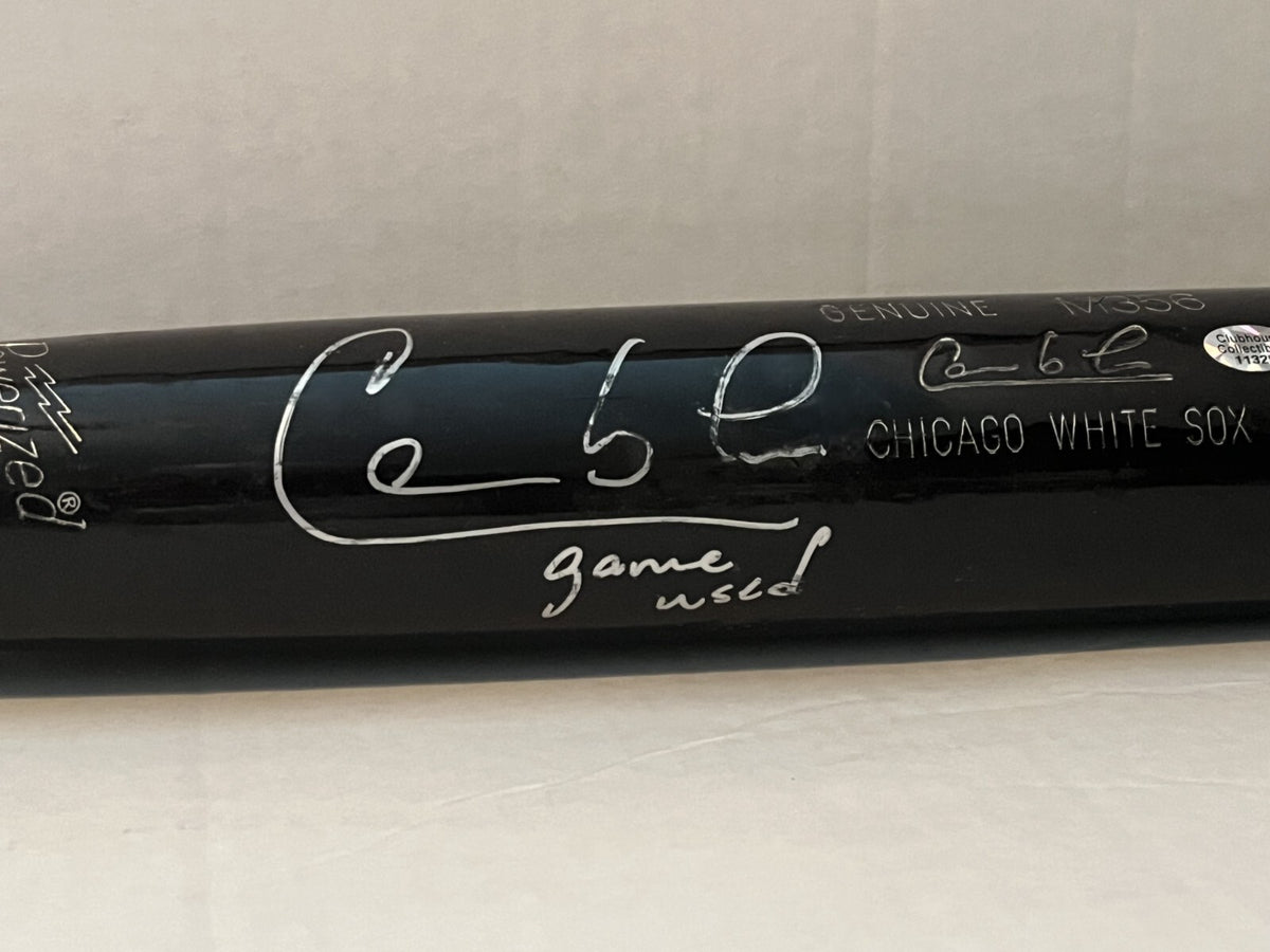 Carlos Lee White Sox signed Game Used Louisville Slugger Bat autographed Beckett