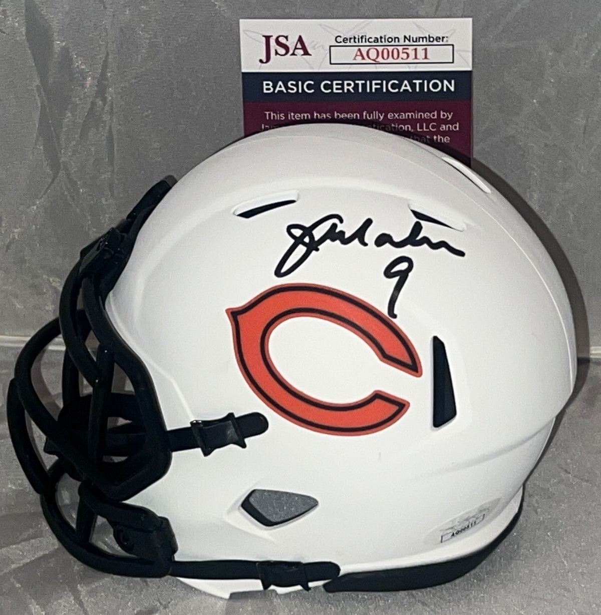 Jim McMahon signed Chicago Bears Lunar Eclipse mini helmet autographed JSA