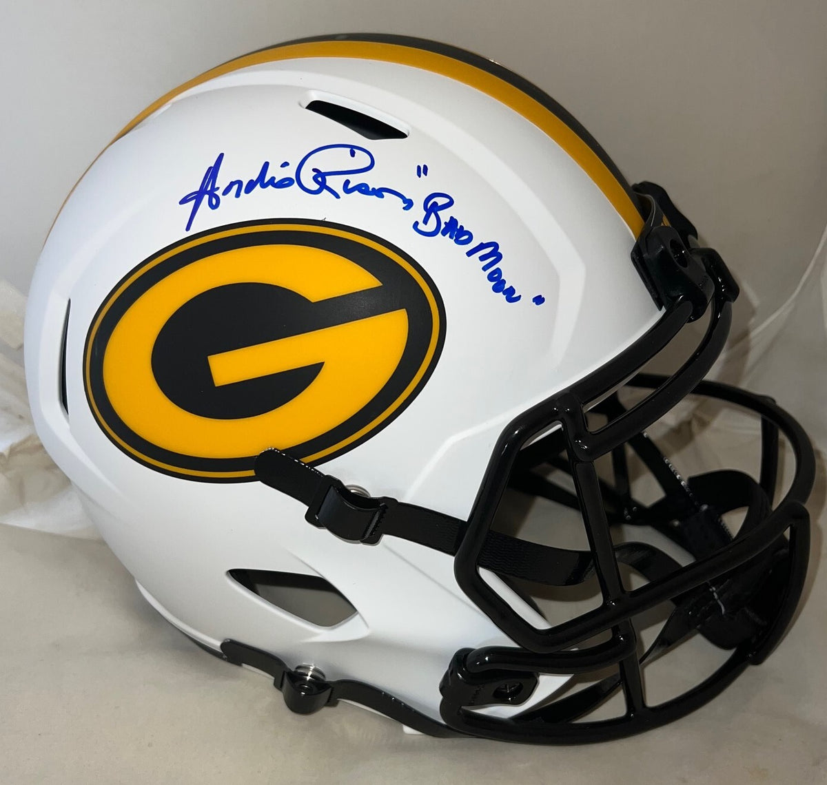 Andre Rison signed Green Bay Packers Lunar Eclipse F/S Helmet W/ Bad Moon JSA