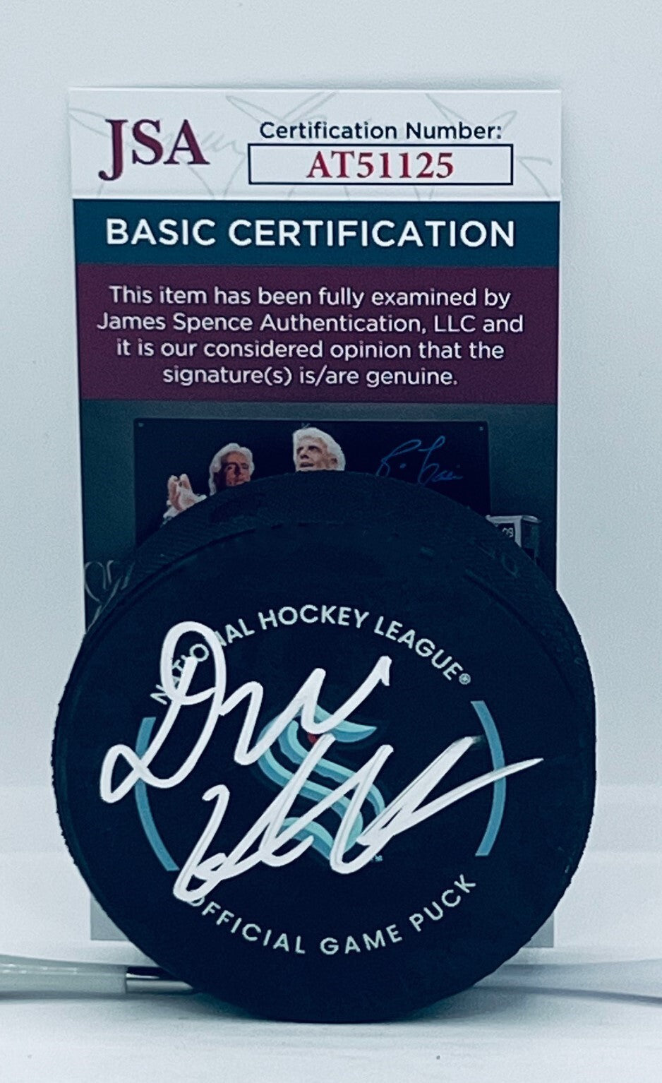 Dave Hakstol signed Seattle Kraken Official Game Puck autographed JSA COA