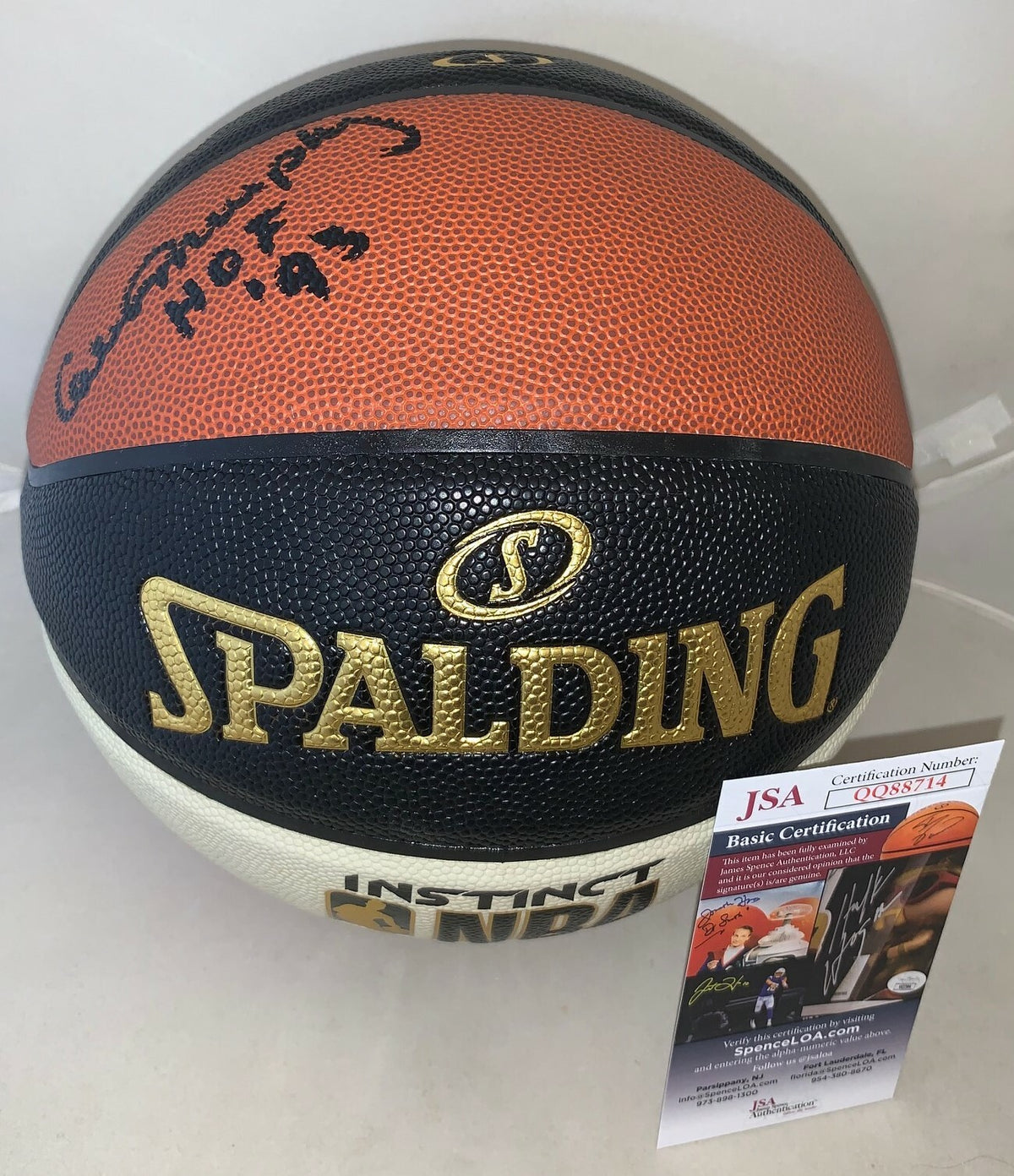 Calvin Murphy Houston Rockets signed F/S Spalding NBA Instinct Basketball JSA