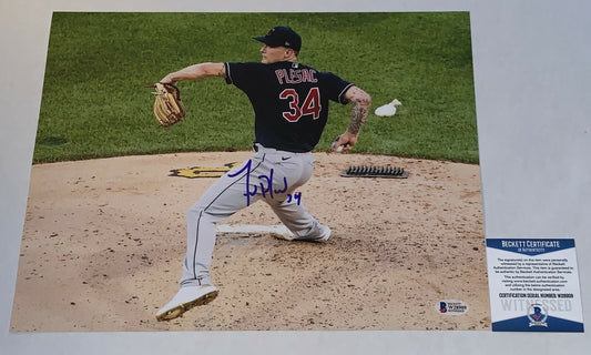 Zach Plesac signed Cleveland Indians 11x14 photo #6 Beckett Witnessed